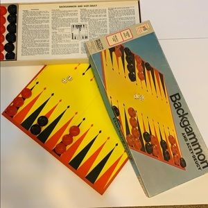 Vintage Milton Bradley Backgammon board game